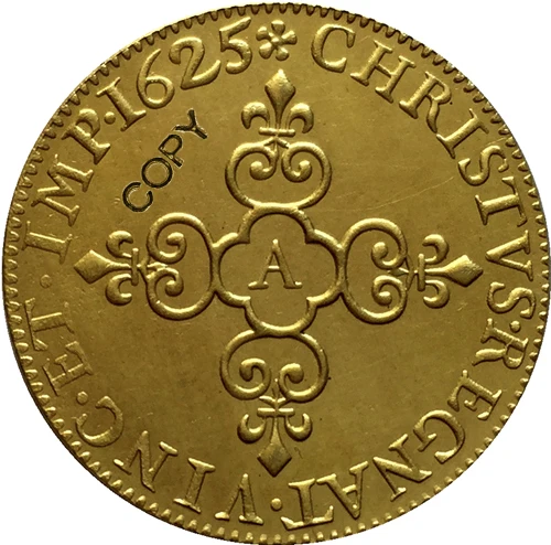 Франция Людовик XIII монета 1620-1643 разных Дата 24 копия монет - Цвет: 1625