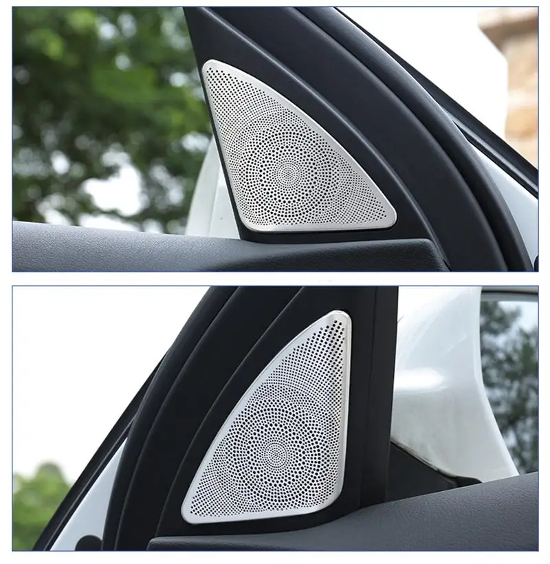 Car styling Audio Speaker Rear Door Loudspeaker Trim Covers Stickers For Audi A4 B8 stainless steel Interior auto Accessories