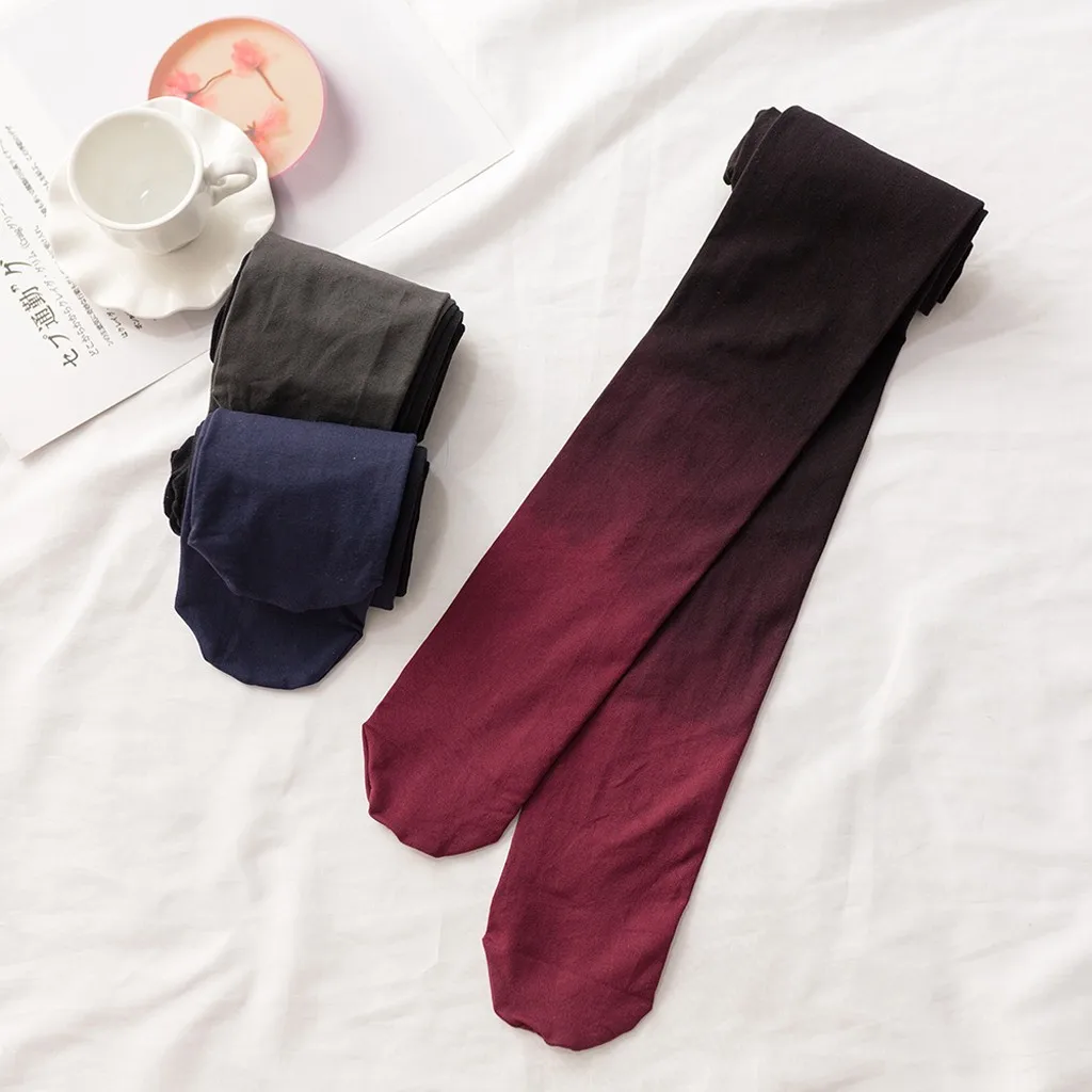 Womail Winter Pantyhose Women Vintage Gradual Tie-dye Change Woman Tights Winter Pantyhose Sexy