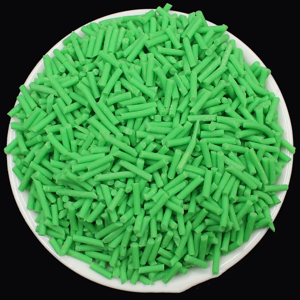 100g/lot 7mm Long Hot Clay Sprinkles for Crafts Fimo Polymer Clay Fake Cake Sprinkles Decoration Slime Material Accessories DIY - Цвет: green