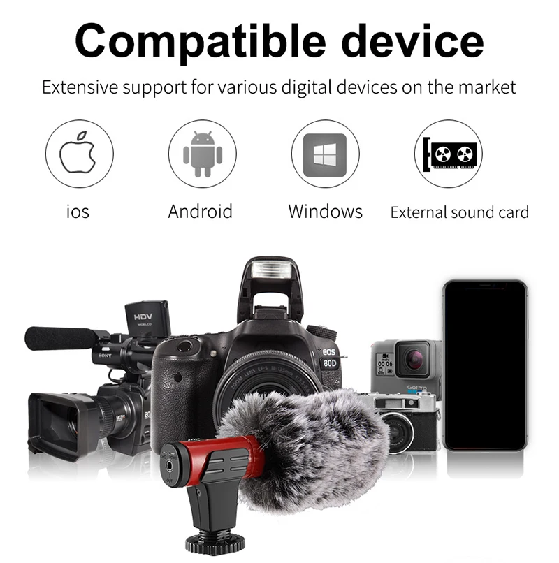 MAMEN 4 цвета видео Запись микрофон для DSLR камеры смартфон Osmo Карманный Youtube Vlogging микрофон для iPhone Android держатель для цифровой зеркальной камеры