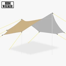 

5.1x5.1m Large Tarp Waterproof Large Tarpaulin Sun Shelter Camping Canopy Octagon Sunshade Awning Gazebo for 8 Persons Flysheet