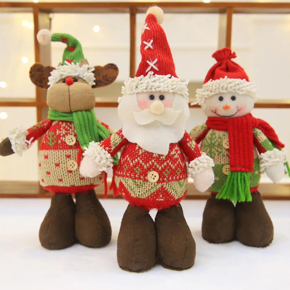 

Small Snowman Ornament Decoration Gift Christmas Decor Doll Party Supply Home Cute Xmas Santa Claus Cotton Deer