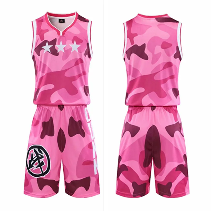 Conjunto de Camisa de Basquete dos Homens com Decote em v Uniformes de Basquete Terno de Treinamento Reminiscência Camisas Shorts Duplo Lado Bolsos Roupas Esportivas