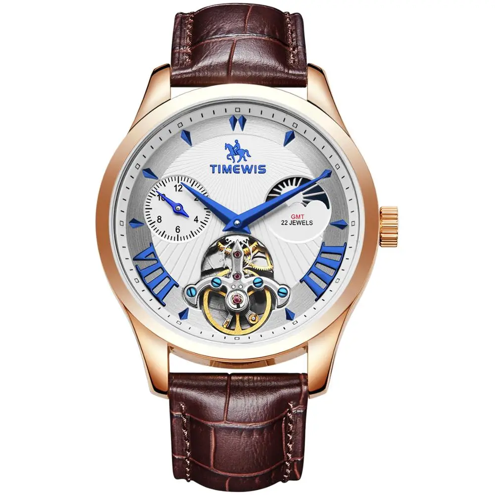 Бренд класса люкс наручные часы Мужские автоматические механические Tourbillon полые мужские часы модные популярные деловые высококачественные мужские часы - Цвет: 89-3
