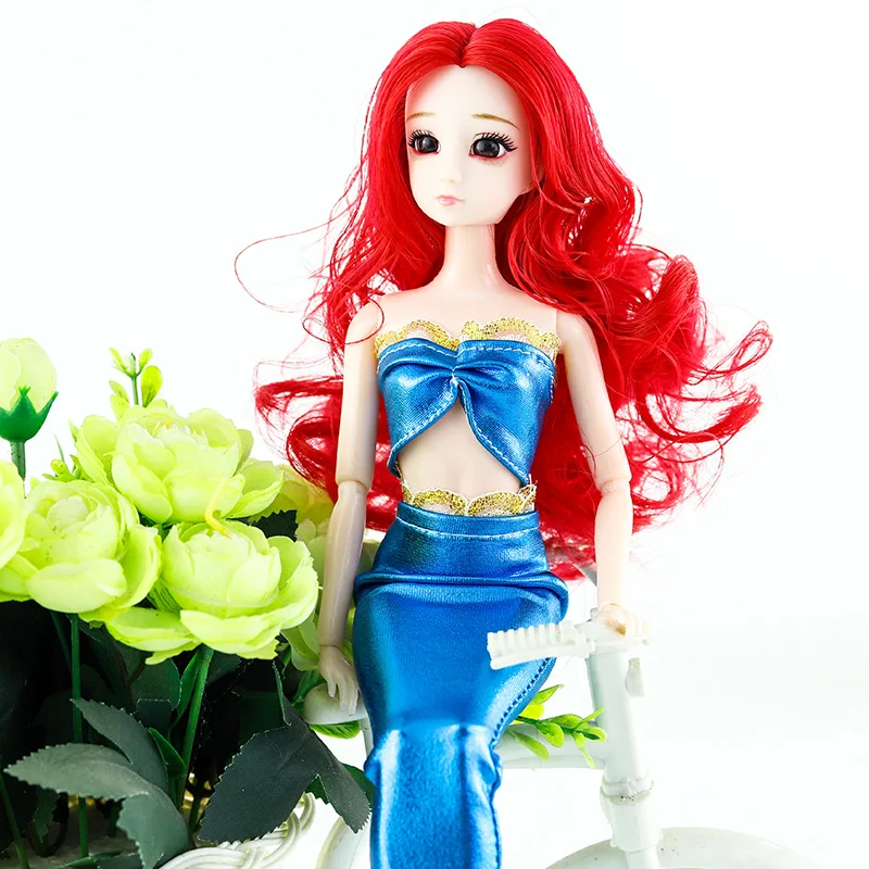 

Beautiful 3D Eyes Really Ba Bi Replaceable Mermaid Princess Toy Gift Set GIRL'S Educational 11 Joints Body