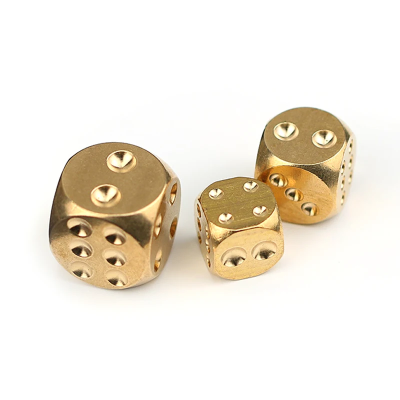 1Pc 13mm Pure Copper Solid Dice Manual Grinding Bar Creative Dice Toys Gam RHC 