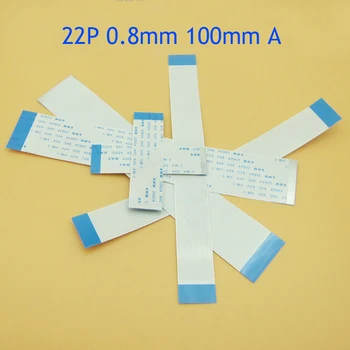 

50pcs 22pin FFC FPC flat flexible cable 0.8mm pitch 22 pin type A Length 100mm Ribbon Flex Cable AWM 20624 80C 60V VW-1