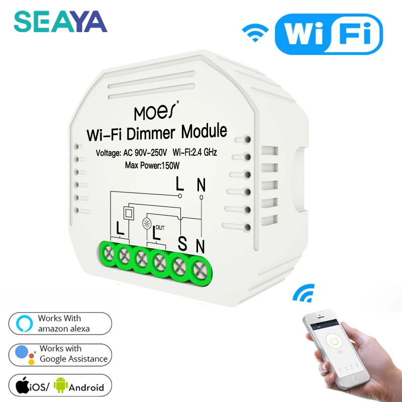 SEAYA WiFi Smart LED Light Dimmer 1/2 Way Switch Life/Tuya APP Remote Control Works with Alexa Echo Google Home | Лампы и освещение