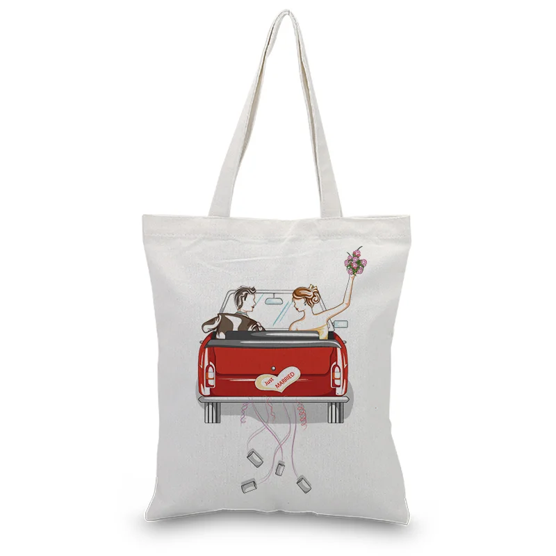 Тканевая сумка тоут с узором для влюбленных ежедневного использования текстовая
