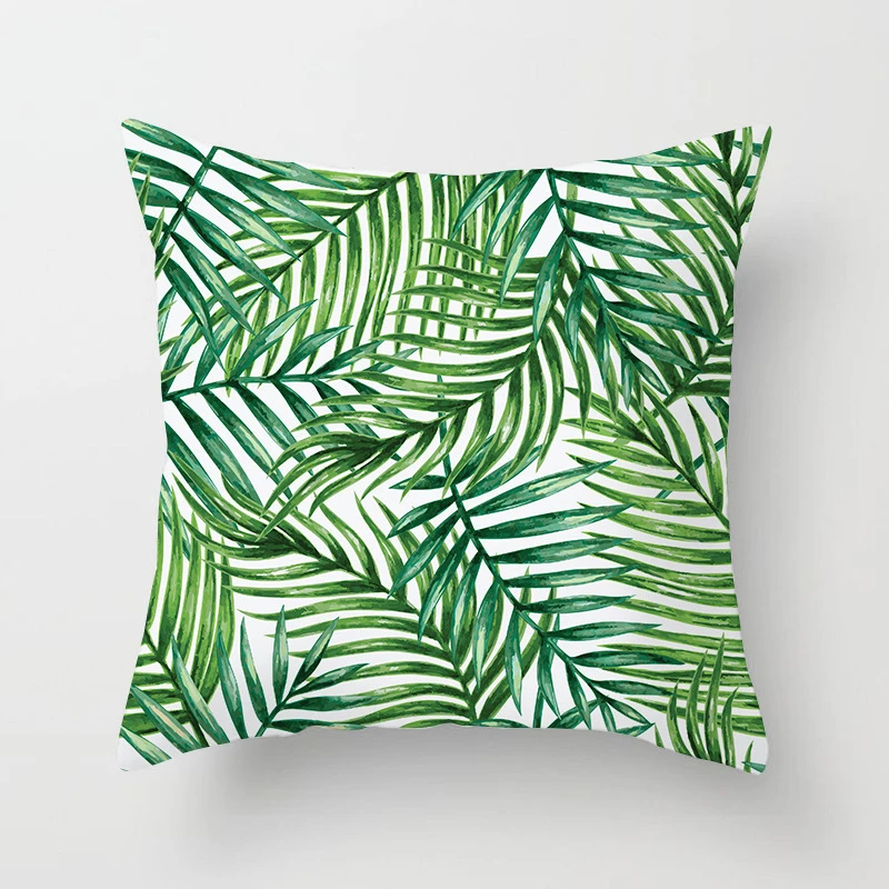 H4678bd24866c4f53a65207fbf276f578H Tropical Plants Pattern Decorative Cushions Pillowcase Polyester Cushion Cover Throw Pillow Sofa Decoration Pillowcover 40506