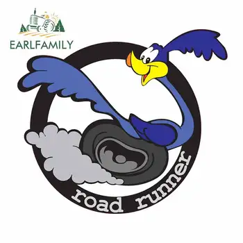 

EARLFAMILY 13cm x 11.4cm For Road Runner Vinyl Material Car Stickers Comical Decal Waterproof Occlusion Scratch For JDM SUV RV