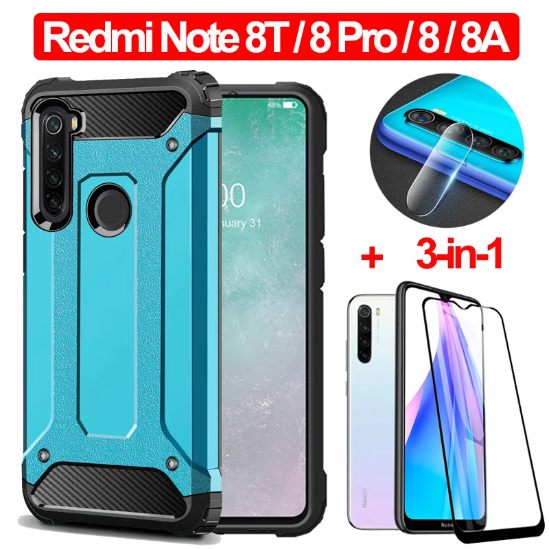 Бронированные чехлы для xiaomi redmi note 8 pro 8a t чехол силиконовый Жесткий ПК