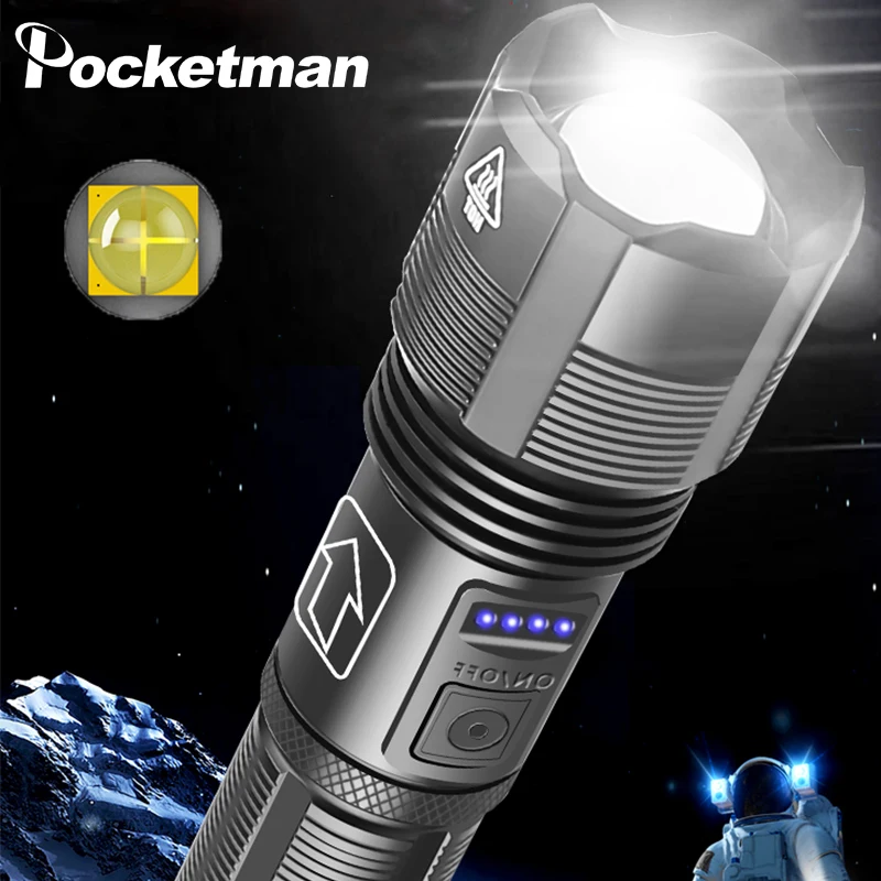 Pocketman LED Flashlight USB Rechargeable Torch Waterproof Hand Light