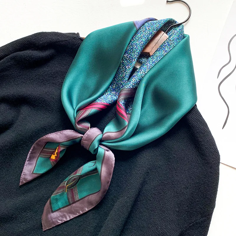 2020 New Spring Summer Women Silk Scarf Square Shawl And Wrap Lady Hair Neck Scarves Plaid Soft Office Bandana Foulard 70cm |