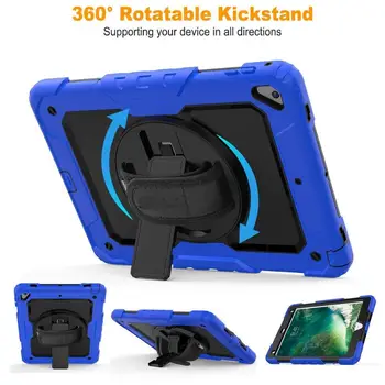 

For iPad Air 2 Case 360 Rotating Hand Strap Shoulder Strap Shockproof Case Built-in Screen Protector Cover for iPad 9.7 2018