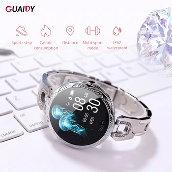 

Tempered Glass Women Smart Watch Bluetooth Bracelet Wristband For Xiaomi Mi 9 iPhone IOS Sports GPS Blood Pressure Monitoring