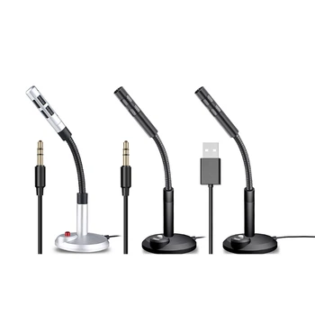 

3.5mm/USB Plug Mini PC Microphone -Studio Speech Mic Desktop Condenser Microphone Anti-noise Live Gaming Microphone Anti-noise