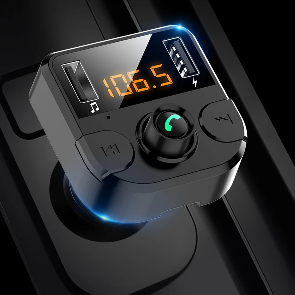 Автомобильный fm-передатчик с ЖК-дисплеем и mp3-плеером, беспроводной Bluetooth приемник, автомобильный комплект, быстрая зарядка через usb,, USB зарядное устройство