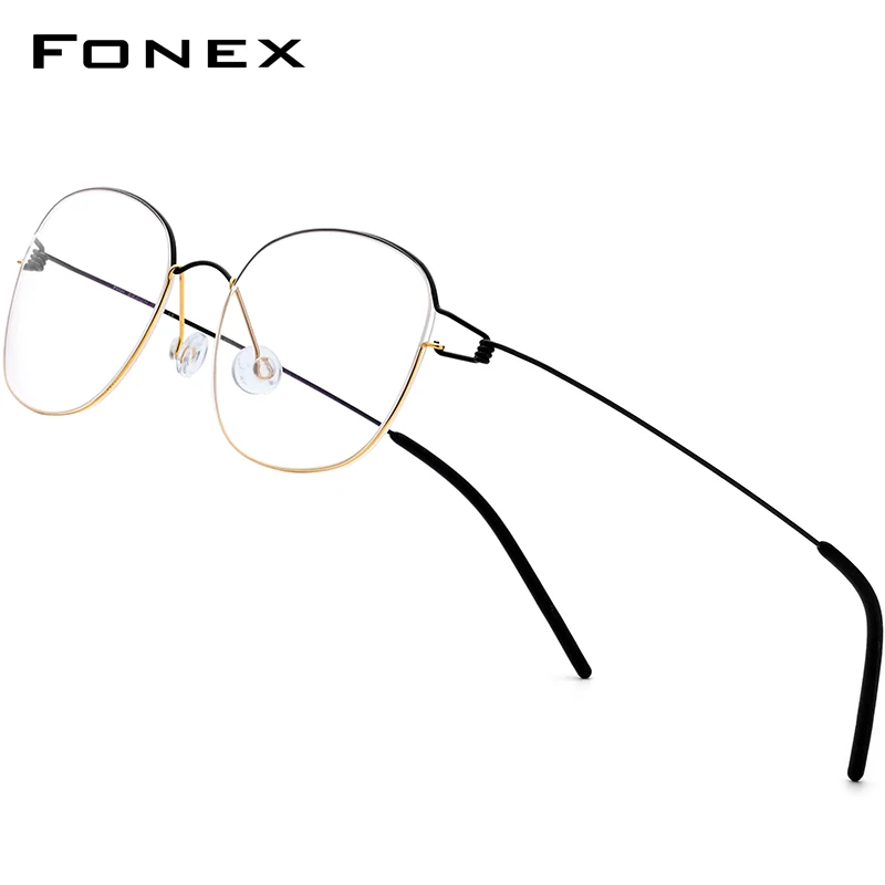 FONEX Оправа для очков Мужская из титанового сплава без винтов 98618|Мужские очки