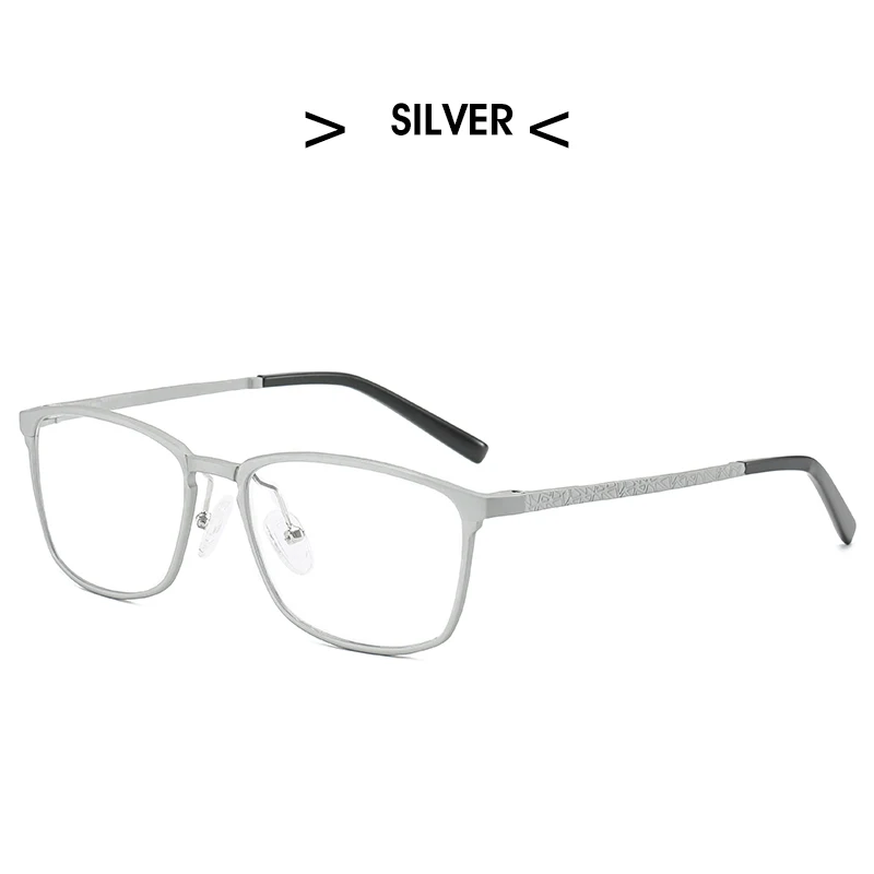 HDCRAFTER очки с оправой из сплава оправа для мужчин Сверхлегкий квадратный миопия, Гиперметропия предписанные оправы очков очки в металлической оправе - Цвет оправы: silver