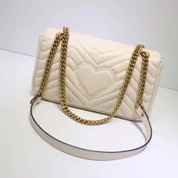 

New Women Bag Clutch for Office Daily Bag Big Brand Design Heart Chain Bag Small Leather Single Shoulder Oblique Cross handbag