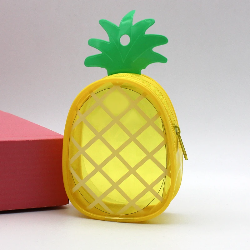 Pineapple Кошелек для монет с фруктами ананаса, маленькая сумка для женщин, прозрачные сумки из ПВХ для девушек, держатель для карт для монет для детей, маленькие кошельки - Цвет: Pineapple