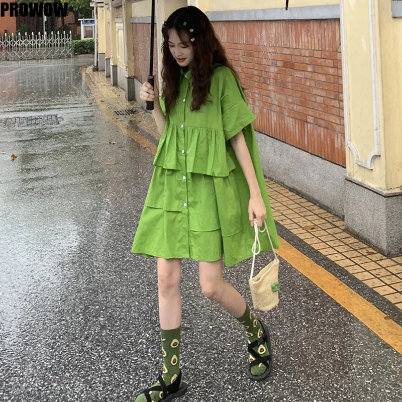 2020 Summer Elegant Sweet Patchwork White Dress New Fashion Short-Sleeve Design High Waist Fresh Casual All-Match Short Dress