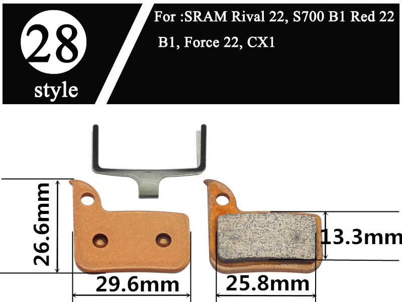 4 пары из металла MTB велосипед дисковые Тормозные колодки для Tektro Shimano Avid формула зум MAGURA E1R1 RO RX Hayes MX2/3/4/5 M375 M395 - Цвет: style 28