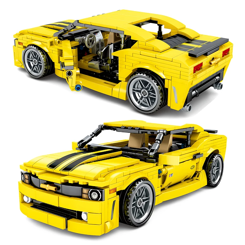 

Lepining 558Pcs Bumblebee Camaro Sport Car building block fit Technic Racer Vehicles Supercar Playmobil Bricks kids toys gifts