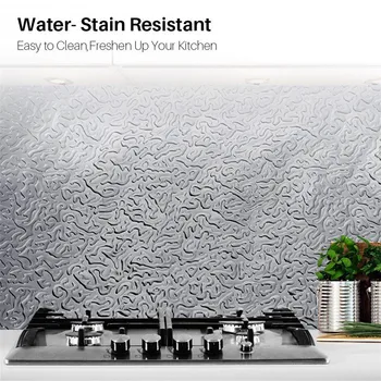 Premium Aluminum Foil Wall Paper Multi purpose Self Adhesive Backsplash Heat cabinet Kitchen Wall paper aluminum foil sticker