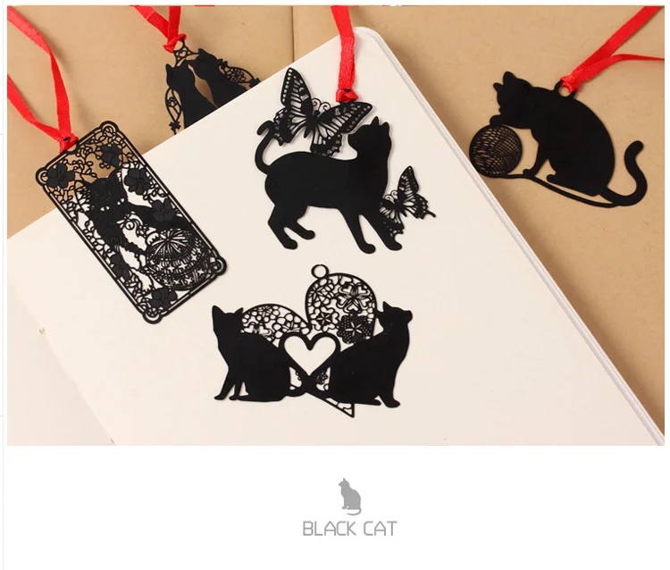 

9sets Cartoon Cat Bookmarks Iron Gift Tags Hanging Tag Party Wedding Event Gift Decoration Crafts