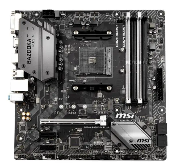 Новая материнская плата MSI B450M BAZOOKA PLUS для настольных ПК DDR4 с разъемом AM4 64 Гб USB2.0 USB3.1 HDMI DVI оригинальная материнская плата