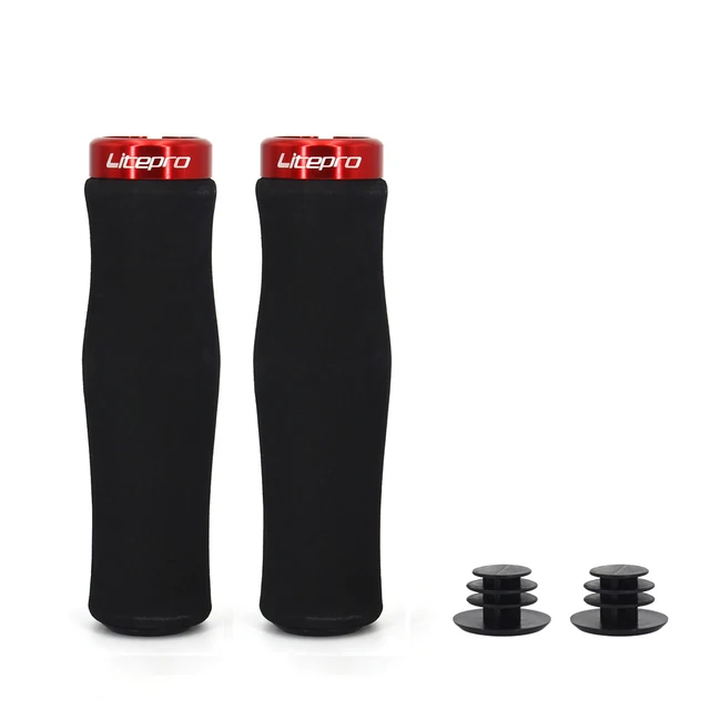 Litepro Bike Grips Bicycle mtb Grips Ultralight Handlebar Grips Bicycle Locking Sponge Hand Grip Bicycle Goods Bike Accessories LP grips red