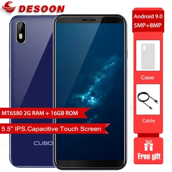 

Cubot J5 18:9 Full Screen 2GB 16GB Android 9.0 5.5 Inch MT6580 Quad-Core Smartphone 2800mAh 3G Dual Nano Sim Celular