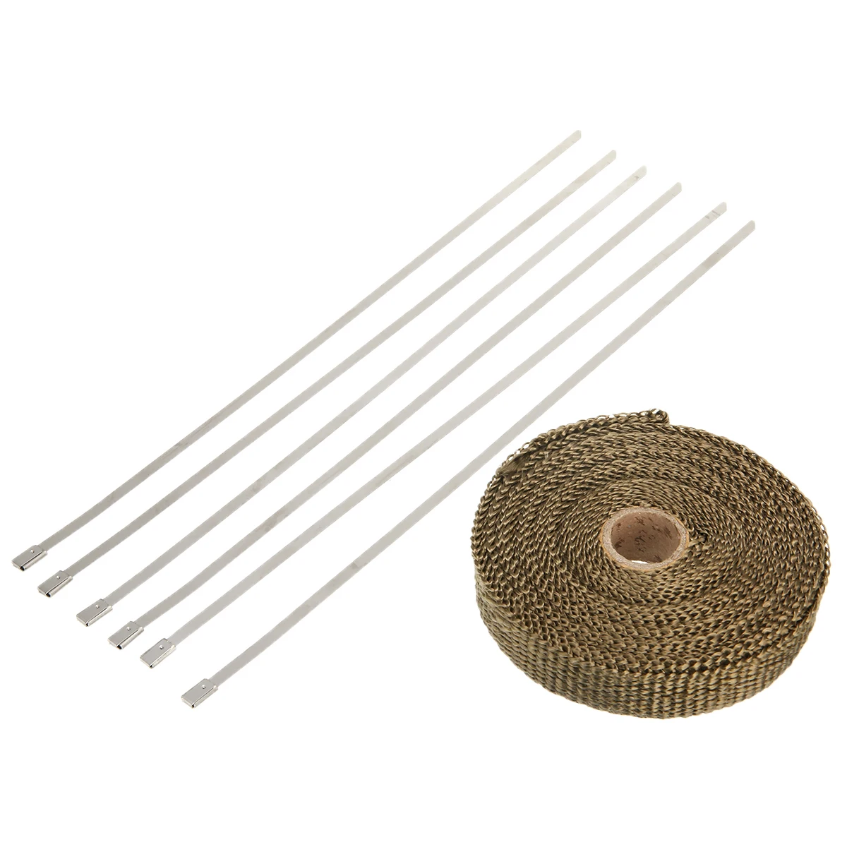 25mm*7.5 Meters Thermal Exhaust Header Pipe Tape Heat Insulating Wrap Tape Fireproof Cloth Roll With Durable Steel Ties Kit