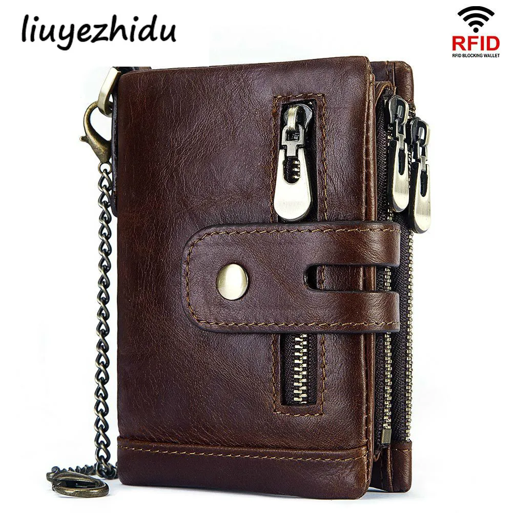 

New type of 2019 RFID anti-theft brush wallet more than 30% discount card men's leather wallet pocket luxury design