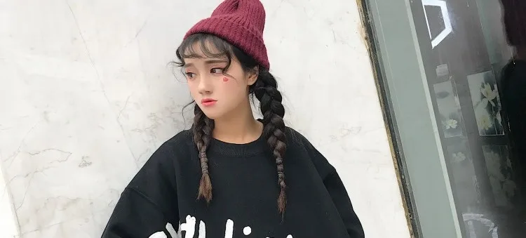 Осенняя Женская Повседневная Толстовка с капюшоном, корейский Ulzzang Harajuku пуловер с надписью, женские толстовки с длинным рукавом, топы