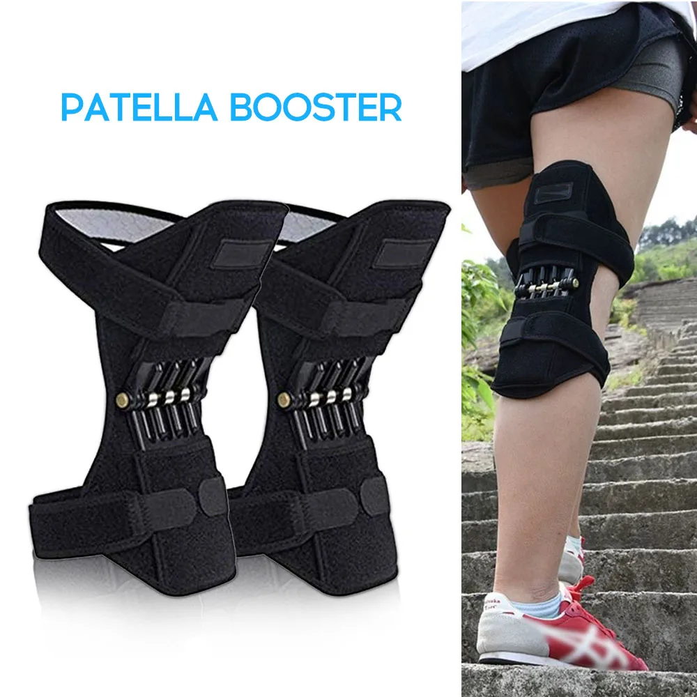 Knee Booster Joint Support Pads Patella Strap Tibial Powerful Rebound Spring Force for Gym Running Walking | Красота и здоровье