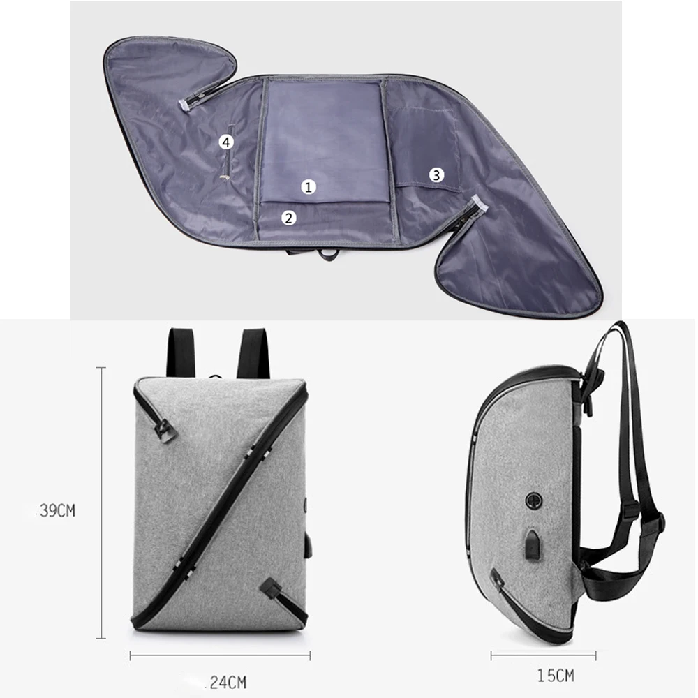 Мужские рюкзаки бизнес ноутбук Mochila водонепроницаемый рюкзак USB сумки загрузка путешествия рюкзак