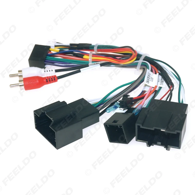 FEELDO Car Audio 16pin Wiring Harness With Canbus Box For Chevrolet Sail 3 Aftermarket Stereo Installation Wire Adapter