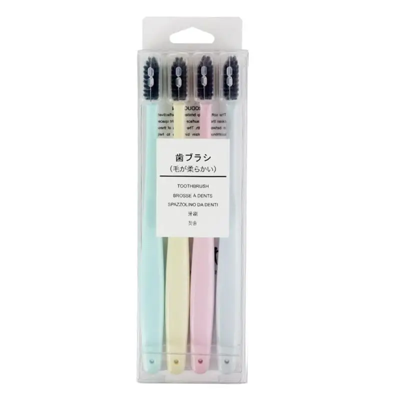 2pcs Fresh Breath Heart Pattern Toothbrush Antibacterial Oral Clean Dental Care Compliance with Ergonomic Design Comfort - Color: E