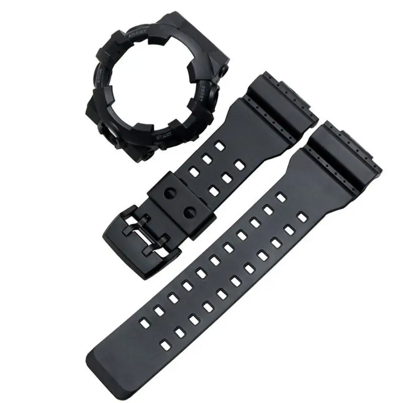 

1Set Soft Silicone Watchband Metal Clasp Wrist Strap Bracelet Watch Case Replacement for Casio G-SHOCK GA-700 Smart Watch Access