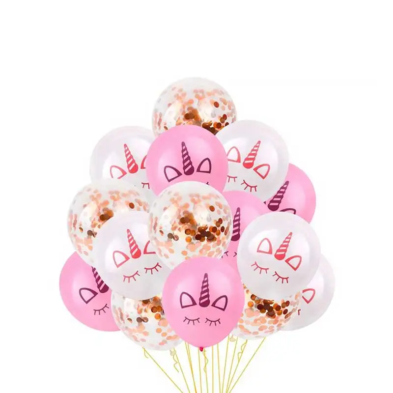 Единорог воздушный шар и конфетти латексный для счастливого дня рождения