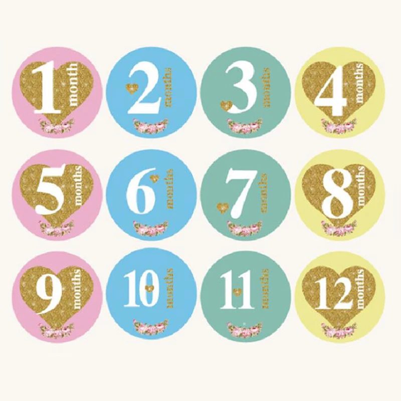 

Funny Cartoon Photography Photo Cards Month Card Baby Monthly Newborn Photos Stickers Baby Growth Album