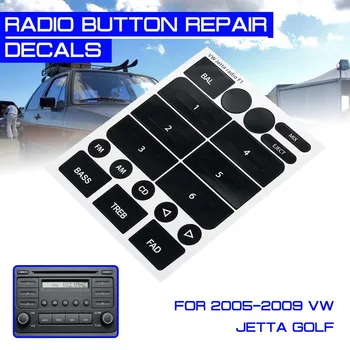 

1x Car Radio Stereo Worn Peeling Button Repair Decals Stickers Repair For Volkswagen For Jetta For Golf 2005 2006 2007 2008 2009