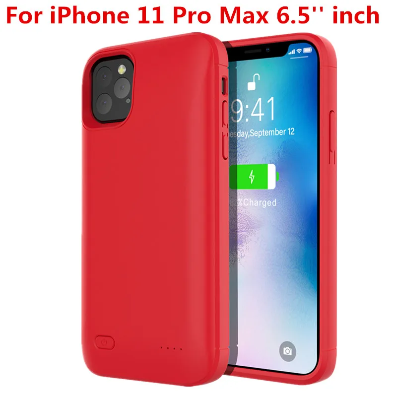 Для iPhone 11 11 Pro Чехол для аккумулятора 4000 мАч резервный перезаряжаемый чехол для зарядки PowerBank для iPhone 11 Pro Аккумулятор max зарядное устройство чехол - Цвет: 11 Pro Max 6.5 Red