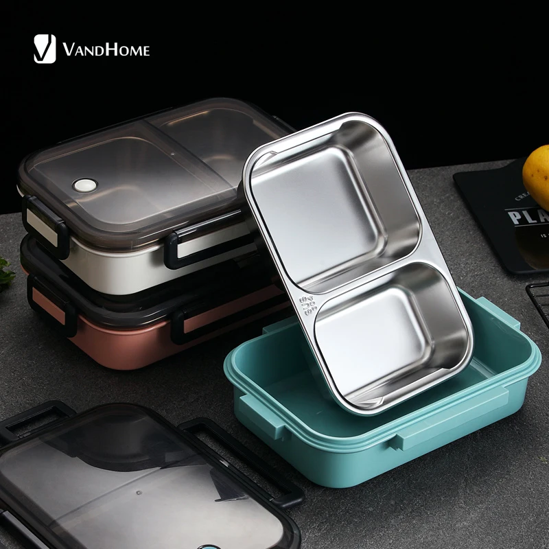 VandHome японский детский Ланч-бокс герметичный Bento box 304 контейнер для еды из нержавеющей стали для детей школьная коробка для еды
