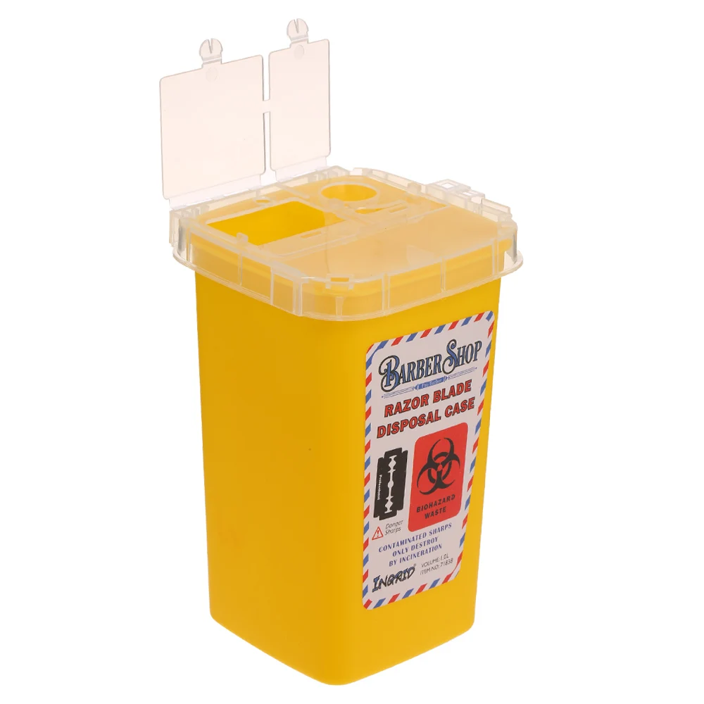

1L Sharps Container Medical Needles Bin Biohazard Tattoo Piercing Needles Razor Blade Disposal Collect Box Tattoo Accessories
