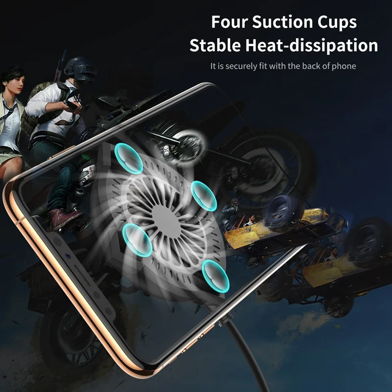  ROCK Handy Kühler Geräuschlos Kleine Lüfter Mit Saugnapf für iPhone Samsung Huawei Xiaomi Smartphon